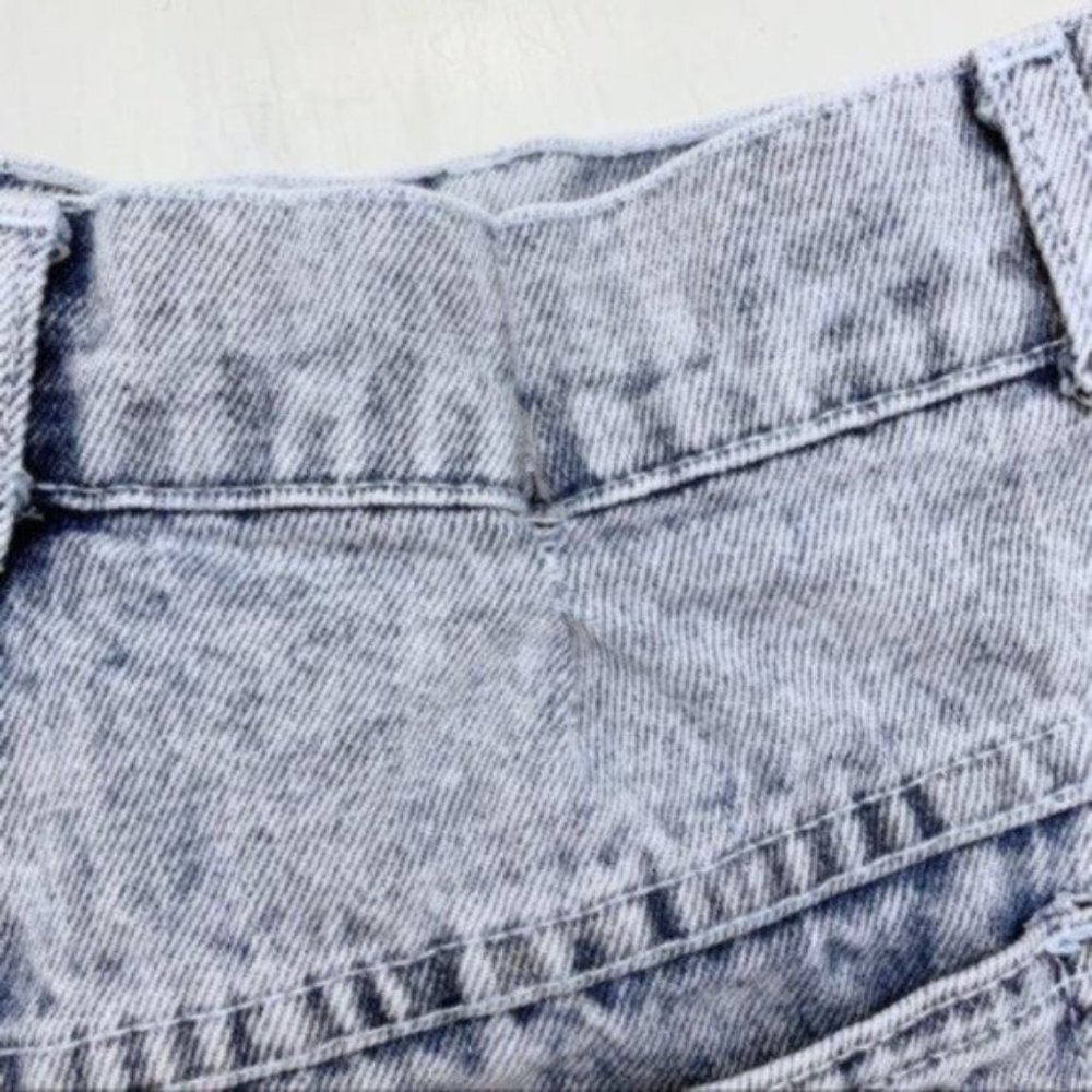 Vintage 90s Mom Jeans Lace-Up Cuff Tapered High Waisted White Washed 26 - Picture 8 of 10